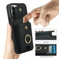 thumbnail image 3 of Dteck Card Slots Wallet Case for iPhone 15 Pro,Shockproof Premium PU Leather Kickstand Protective Cover with Ring Holder Back Case,Black, 3 of 8
