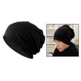 thumbnail image 3 of Cotton Slouchy Skull Cap Solid Stretchy Chemo Skull Hat For Women Men Black, 3 of 6