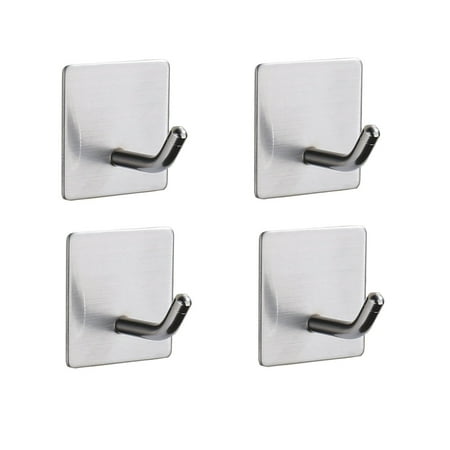 

Heavy Duty Stick Hook Holders For Hanging Stainless Steel 4 Pack B2-Home3344