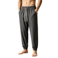 thumbnail image 6 of Elvqul Joggers with Pockets for Men Drawstring Outdoor Running Atheletic Pants Relaxed Fit Workout Elastic Waist Mens Pants Solid, 6 of 7
