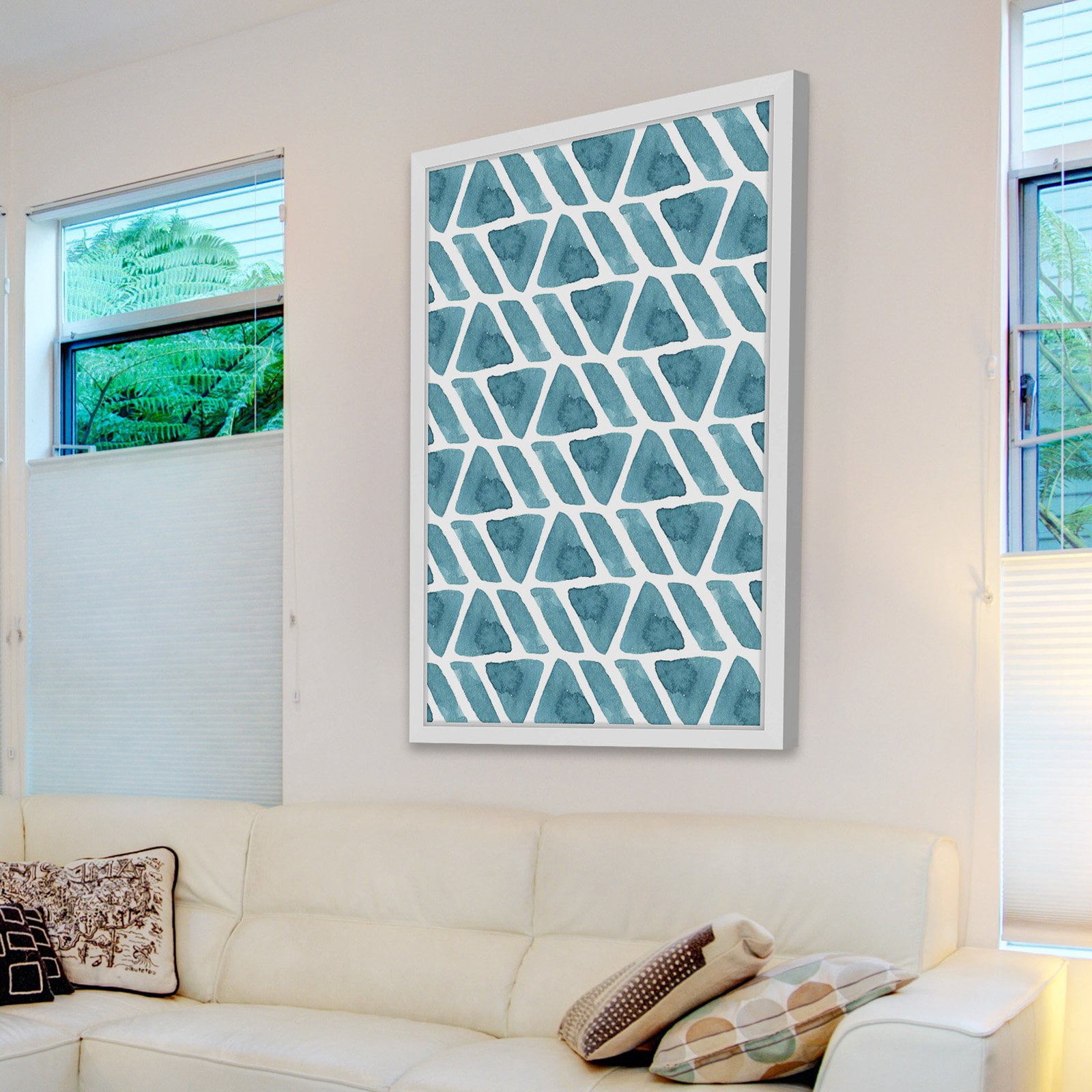 "Watercolor Triangles" Framed Painting Print