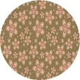 thumbnail image 1 of Ahgly Company Machine Washable Indoor Round Transitional Light Brown Area Rugs, 4' Round, 1 of 7
