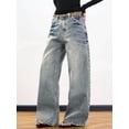 thumbnail image 5 of EMMIOL Women's Mid-High Waist Y2K Baggy Wide Leg Jeans Vintage Washed Denim Pants with Rivet Detail & Pockets 2026 Trendy Streetwear, 5 of 8