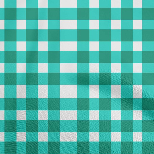 oneOone Velvet Turquoise Green Fabric Gingham Check Sewing Material Print Fabric By The Yard 58 Inch Wide