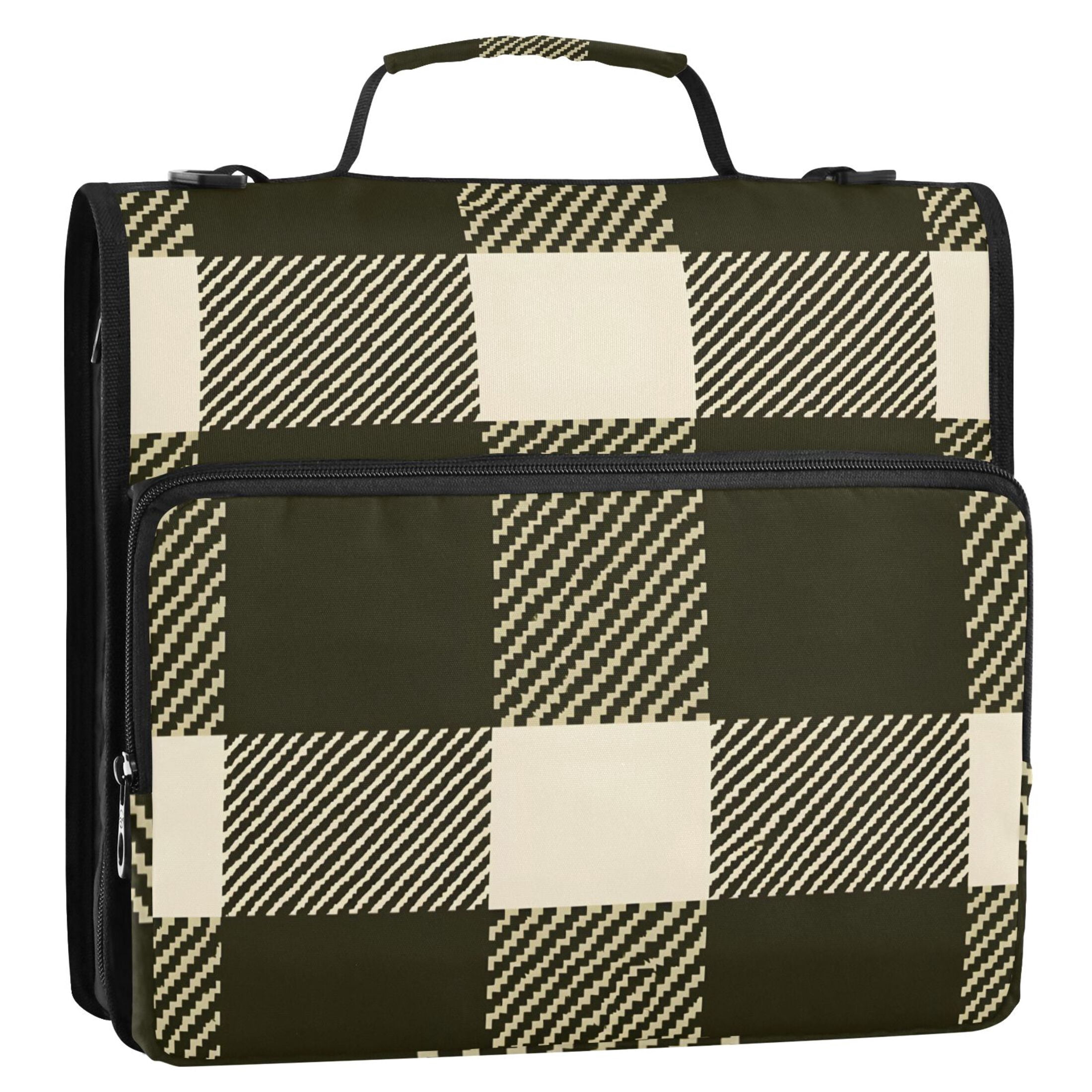 ALAZA Zipper Binder Retro Checkered-z2 3 Ring Trapper Keeper File Folder Organizer Bag