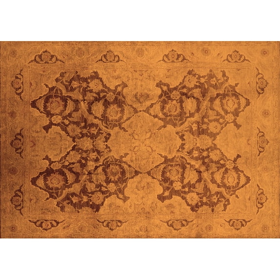 Ahgly Company Indoor Rectangle Oriental Orange Industrial Area Rugs, 8' x 10'