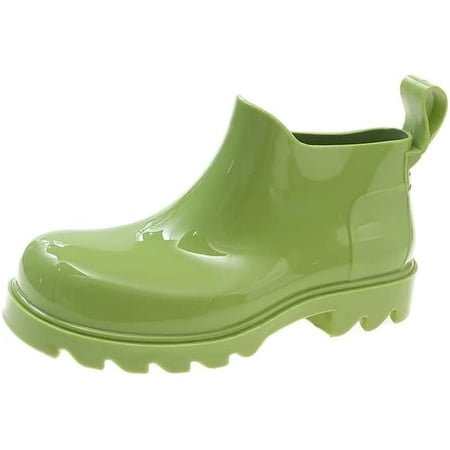 

ankle boots for women Anti-Slipping wear-resistant waterproof boots for women Rain boots for women with Comfortable Insoles Black Shiny stylish Ankle rain Shoes smooth Outdoor Leisure Shoes