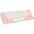 thumbnail image 4 of ZOUSSIQI Clavier de Jeu 60 %, Clavier de Bureau Ergonomique avec Rétroéclairage RVB pour PC (Rose Blanc) CA919-38533, 4 of 9
