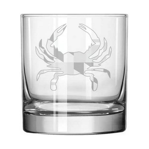 11 oz Rocks Whiskey Old Fashioned Glass Maryland Crab