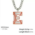 thumbnail image 7 of Baseball Initial A-Z Letter Pendant Necklace Cuban Chain Stainless Steel Jewelry, 7 of 7