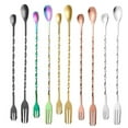 thumbnail image 4 of 4x Stirring Spoon Stainless Steel Long Handle Bar Cocktail Mixing Spoon Drinks, 4 of 8