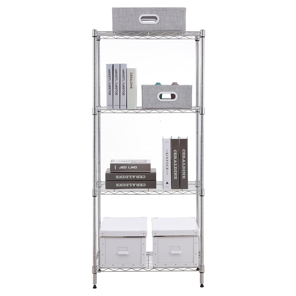 4 tier chrome utility wire shelving unit 14x24x53in