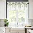 thumbnail image 3 of Valances Curtain Sage Green Floral Kitchen Rod Pocket Short Panels Watercolor Eucalyptus Leaves Retro Window Treatment Topper Curtains for Living Bedroom Farmhouse 1 Panel 54x18 in, 3 of 6
