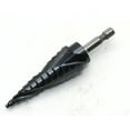thumbnail image 2 of TEMO Black AITiN Coated M35 Cobalt Smooth Step Drill Spiral Flute Unibit, 12 Size from 3/16 Inch to 7/8 Inch, 1/4 Inch Hex Shank, 2 of 4
