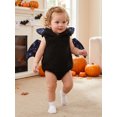 thumbnail image 4 of RUINIXCW Baby Bat Halloween Costume Wing Design Warm Plush Sleeveless Hooded Romper, 4 of 8