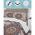 thumbnail image 4 of Quilts Full Size, Blue Beige Boho Soft Comforter Bedding Set for Bed, Vintage Ethnic Geometric Abstract Lightweight Quilted Bedspread with Pillow Cover(2 Pieces) for All Season, 78x90 Inch, 4 of 6