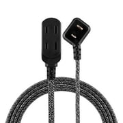 Cordinate Designer Extension Cord, 3-Outlet, Gray, 8 ft. Braided Cord, 15A - 42841