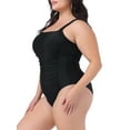 thumbnail image 4 of DARING DIVA Women's Plus Size Ruched Bathing Suit Swimwear 1X Black, 4 of 6