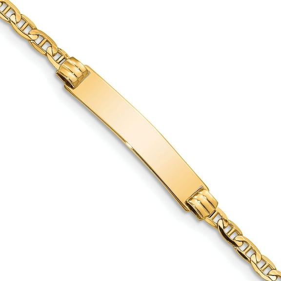 Finest Gold 14K Yellow Gold Childrens Anchor Link ID 6 in. Bracelet