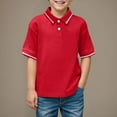 thumbnail image 2 of Staki Boys Short Sleeve Polo Shirt Boys Polo Shirt - Performance Polo with Moisture Wicking Fabric, Short Sleeve Boys Shirts 4-11Y(Red,5-6 Years), 2 of 4