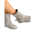 thumbnail image 6 of Women's Suede Ankle Boots, Low Stacked Heel Slip On Booties, Comfortable Fall Winter Boots with Buckle Detail for Casual Dress, 6 of 6