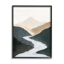 Stupell Industries Flowing River Nature Landscape Foggy Distant Mountain Painting Black Framed Art Print Wall Art, Design by JJ Design House LLC