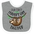 thumbnail image 3 of Inktastic Our 1st Mother's Day Together Cute Mom and Baby Sloth Boys or Girls Baby Bib, 3 of 4