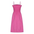 thumbnail image 7 of Dyegold Sundresses for Women Casual Summer - Wedding Guest Dress Womens Off Shoulder Strapless Sleeveless Ruffle Pleated Tiered A-Line Flowy Casual Maxi ​​Dress, 7 of 7