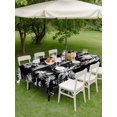 thumbnail image 4 of Outdoor Tablecloth with Umbrella Hole for Patio/Picnic/Party/Camping, Vintage Palm Trees Waterproof Table Cloth Rectangle Table Cover Washable, Summer Tropical Plants Black (54"x 80"), 4 of 9