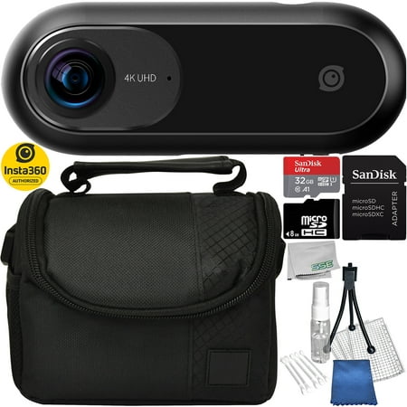 Insta360 ONE Action Camera (iOS) with 4pc Accessory Bundle – Includes SanDisk Ultra 32GB microSD Memory Card + Small Carrying Case + Starter Cleaning Kit + Microfiber Cleaning