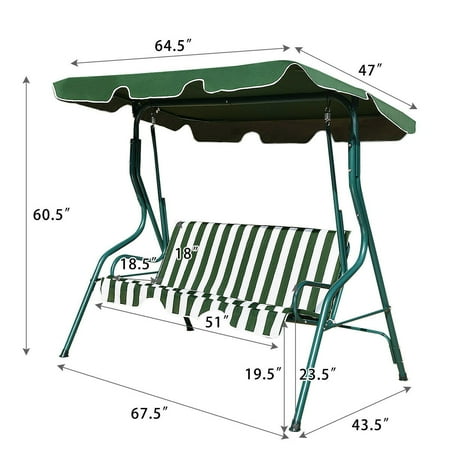3 Seats Patio Canopy Swing Glider Hammock Cushioned Steel Frame - Patio Canopy Swing 3 Seats Patio Canopy Swing Glider Hammock Cushioned Steel Frame - Patio Canopy Swing