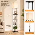 thumbnail image 2 of DAYBETTER 69”Floor Lamp With Shelves, 3 Color Temperature Corner Display Bookshelf Lamp, 9W LED Bulb Include, Black Shelf Floor Lamp for Living Room, Bedroom, Office, Corner, 2 of 7