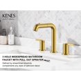 thumbnail image 2 of Grifo de baño KENES LJ-9058A-4 en oro cepillado con rociador extraíble, 2 of 9