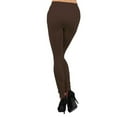 thumbnail image 3 of Women Fleece Lined Leggings Sports Gym Yoga Pants - (Coffee), 3 of 5