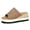 Light Browm, variant on Women's Denim Platform Slide Sandals, 2.75" Heel Round Toe Open Toe Summer Casual Slippers