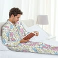 thumbnail image 5 of Bingfone Men's Pajama Set 2 Piece Loungewear PJs, Long Sleeve with Pajama Pants-Cartoon Bunny, 5 of 7