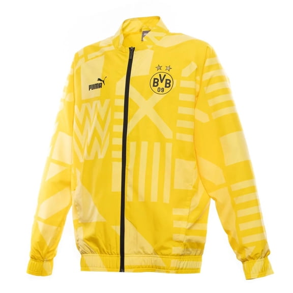 PUMA Borussia Dortmund Pre-Match Jacket 2022/23 (US, Alpha, X-Large, Regular, Regular, Yellow)