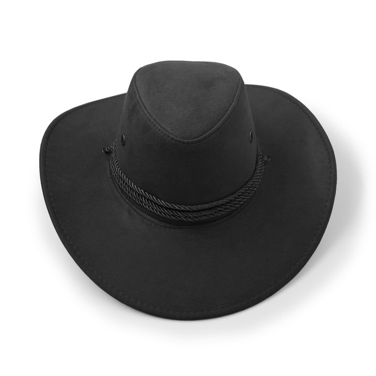 Cowboy Hat, Sun Hat Faux Felt Leather Suede Travel Cap  display picture 2
