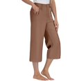 thumbnail image 6 of Jxximdong Leggings for Women Women's Cropped Pants High Waisted Summer Vacation Yoga Pants Brown S Yoga Pants, 6 of 7