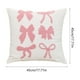 thumbnail image 3 of Fundas de cojín con nudo de mariposa para sofá | Cojines decorativos de 45 x 45 cm para salón | Tela suave con diseño en rosa y blanco, 3 of 6