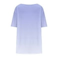 thumbnail image 5 of Yghzkop Women's Plus Size T-shirts Pleated Round Neck Casual Tops Ombre Print Summer Cotton Blend Top Loose Lightweight Breathable Blouse Weekend Getaway Ready Grocery Run Style Sweatshirts, 5 of 6