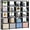 Black, variant on Book Shelf, 20 Cube Storage Organizer, DIY Bookcase, Metal Cube Bookshelf, Tall Book case for Bedroom, Living Room, Office, Closet Storage Organizer, Black Cubicle Storage Rack-White