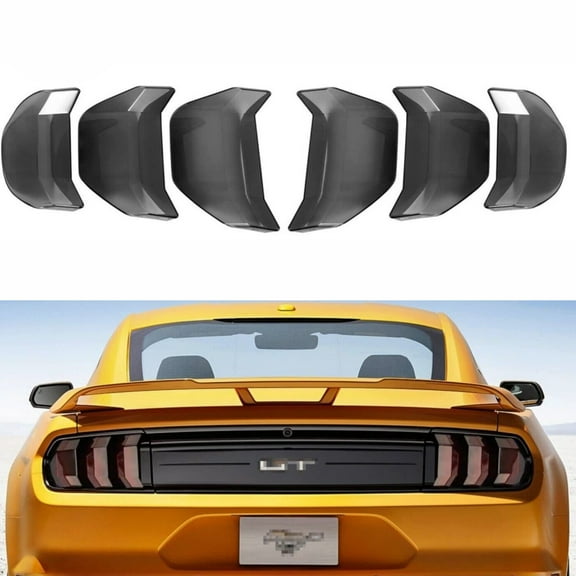 6PC Smoked Tail Light Lamp Cover Guard Trim For Ford Mustang 2018-2022 Black