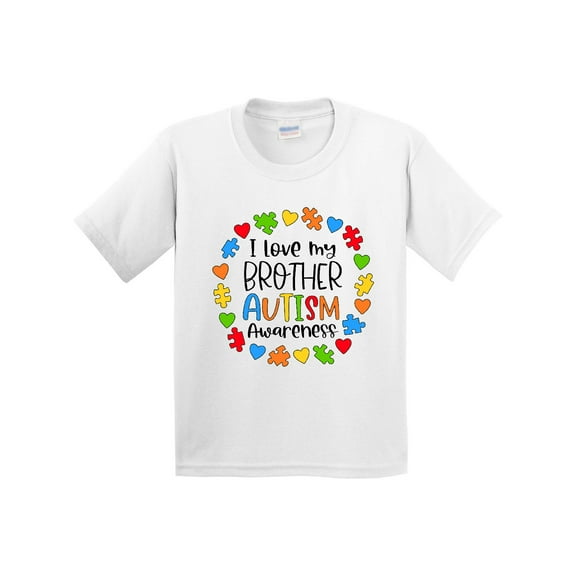 Inktastic I Love My Brother Autism Awareness Youth T-Shirt