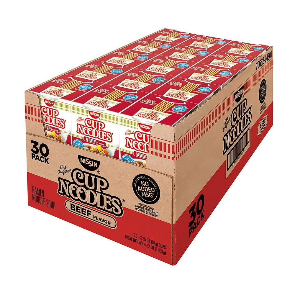 Nissin Cup Noodles, Beef Flavor (2.25 oz., 30 ct.)