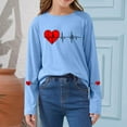 thumbnail image 1 of Blusas y camisas de manga larga con cuello redondo CUHK Top estampado de cuello redondo para primavera y verano Jersey informal Camisa básica de manga larga para niños y niñas Blusa de poliéster para, 1 of 6