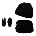 thumbnail image 4 of SGFCWSX Kids Winter Hat Scarf Gloves Set Boys and Girls Fleece Lined Knit Gloves Toddler Soft Beanie Caps 3 Piece Sets Black Size 3-8 Years, 4 of 4