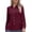 Wine, variant on Tqcoqu Plus Size Button Down Shirts for Women,Wrinkle Free Long Sleeve Dressy Shirts,Womens Casual Collar V Neck Solid Fitted Tops,Dark Blue Women's S-XXXXXL