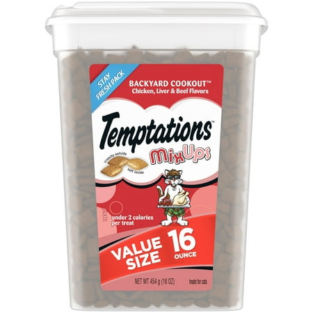 UPC: 0023100109268 | Temptations Mixups Chicken Liver and Beef Flavor Crunchy and Soft Cat Treats 16 oz Tub