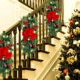 thumbnail image 5 of HCTSHG Christmas Swag Wreath, Cordless Stairway Swag Trim for Front Door, Wall, and Window, Hanging Teardrop Swag Garland for Holiday Ornament Decor, 5 of 8